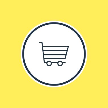 Alışveriş sepeti anahat vektör çizim. Güzel toptan öğesi de kutusu öğesi olarak kullanılabilir.