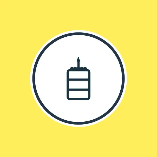 Illustrazione vettoriale del contorno torta di compleanno. Bellissimo elemento alimentare può essere utilizzato anche come elemento di pasticceria . — Vettoriale Stock