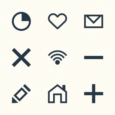 9 kullanıcı simgeler vektör Illustration. Düzenlenebilir Pack in artı işareti, yanlış, Anasayfa ve diğer öğeleri.