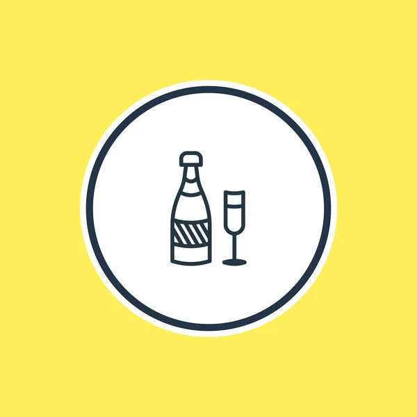 Ilustração vetorial do contorno do champanhe. Elemento de banquete bonito também pode ser usado como elemento Fizz . — Vetor de Stock