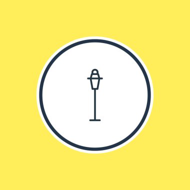 Sokak lambasının anahat vektör Illustration. Güzel öğesi de elektrik direği öğesi olarak kullanılabilir.