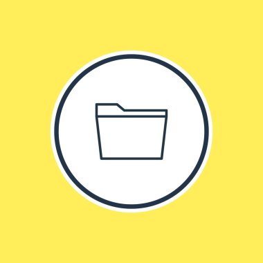 Klasör anahat vektör Illustration. Güzel büro elemanı da şablon öğesi olarak kullanılabilir.