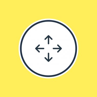 Vektör çizim hareket anahat. Güzel App öğesi de yön öğesi olarak kullanılabilir.