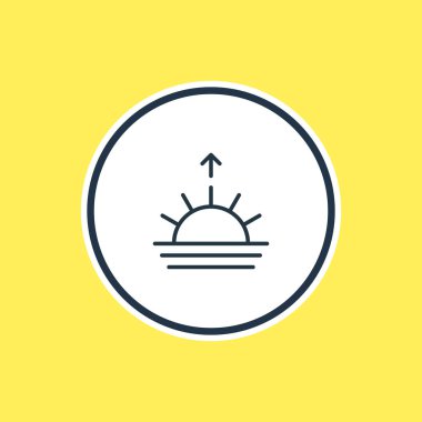 Sunrise anahat vektör Illustration. Güzel hava öğesi de günbatımı öğesi olarak kullanılabilir.