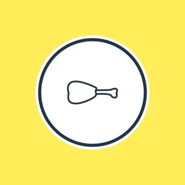 Tavuk anahat vektör Illustration. Güzel yemek öğesinin de bacak öğesi olarak kullanılabilir.