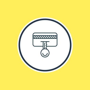 Güvenli ödeme anahat vektör Illustration. Güzel gizlilik öğesi de Emanet temel unsur kullanılabilir.