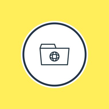 Paylaşılan anahat vektör Illustration. Güzel klasör öğesi de dosya öğesi olarak kullanılabilir.