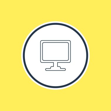 Vektör çizim İzleyicisi anahat. Güzel bilgisayar öğesi de ekran elemanı kullanılabilir.