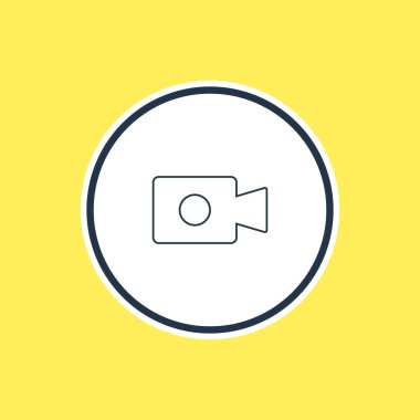 Video aygıtı anahat vektör Illustration. Güzel bilgisayar öğesi de film Cam eleman kullanılabilir..