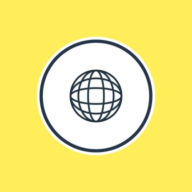 Küre anahat vektör Illustration. Güzel yaz öğesi de toprak elementi kullanılabilir.