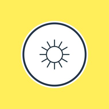 Güneş anahat vektör Illustration. Güzel bir atmosfer öğesi de güneş ışığı öğesi olarak kullanılabilir.