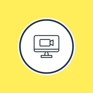 Vektör çizim İzleyicisi anahat. Güzel sinema öğesi de televizyon öğesi olarak kullanılabilir.