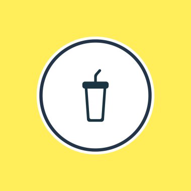 Vektör çizim kağıt Kupası anahat. Güzel yemek öğesinin de meşrubat öğesi olarak kullanılabilir.