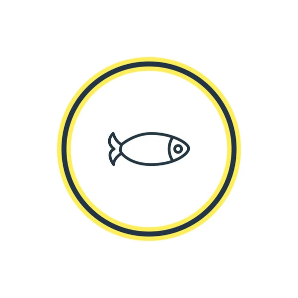 Illustration vectorielle des contours du poisson. Bel élément de restaurant peut également être utilisé comme élément de fruits de mer . — Image vectorielle