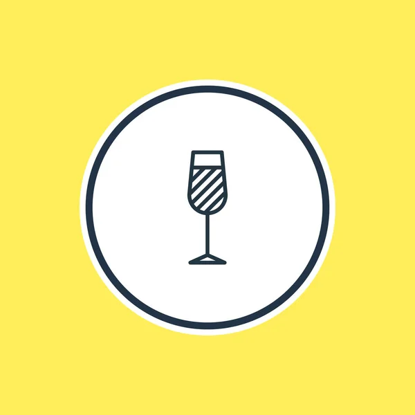 와인 글라스 개요의 벡터 그림입니다. 아름 다운 음료 요소 또한 잔 요소로 사용 될 수 있습니다.. — 스톡 벡터