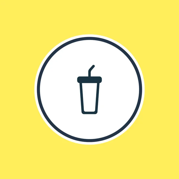 "Vector Illustration of Paper Cup Outline". Красивый элемент питания также может быть использован в качестве мягкого элемента питья . — стоковый вектор