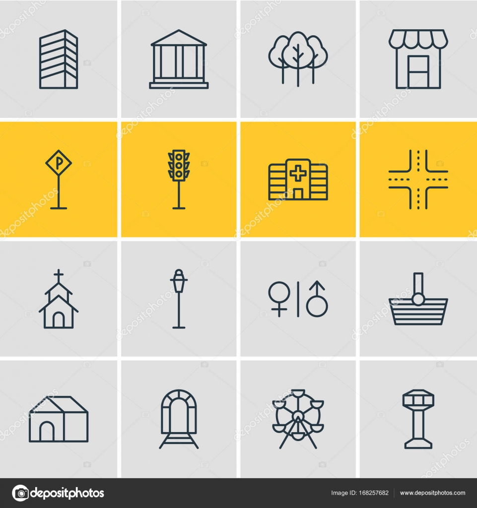 Vector Illustration Of 16 Infrastructure Icons Editable Pack Of