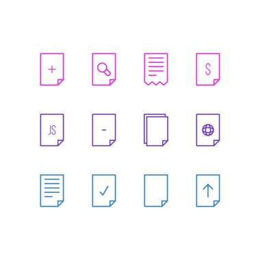 12 sayfa simgeler vektör Illustration. İş, Internet ve diğer öğeleri belgenin düzenlenebilir paketi.