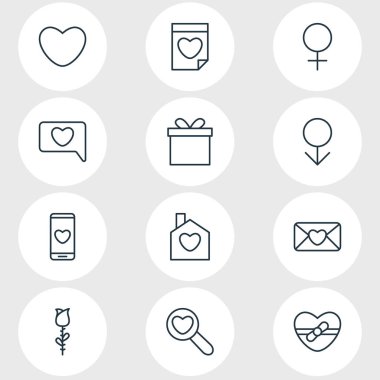 12 tutku simgeler vektör Illustration. Ruh, Hediyelik, davet ve diğer öğeleri düzenlenebilir paketi.