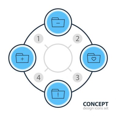 4 belge simgeler vektör Illustration. Artı, eksi, sevdim ve diğer öğeleri düzenlenebilir sürüsü.