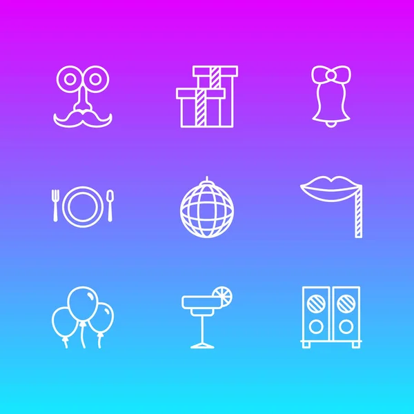 Векторна ілюстрація 9 партійна структура ікон. Можна редагувати Pack людина стиль, Jingle, карнавал маску та інших елементів. — стоковий вектор