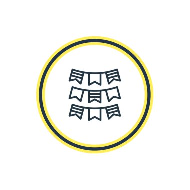 Anahat kiraz kuşu, vektör çizim. Güzel bayram öğesi de parti bayrağı öğesi olarak kullanılabilir.