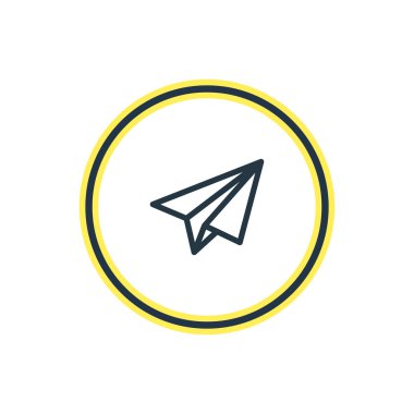 Vektör çizim kağıt uçak anahat. Güzel kişi öğesi de Origami öğesi olarak kullanılabilir.