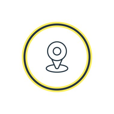 PIN anahat vektör Illustration. Güzel yön öğesi de Location öğe kullanılabilir.