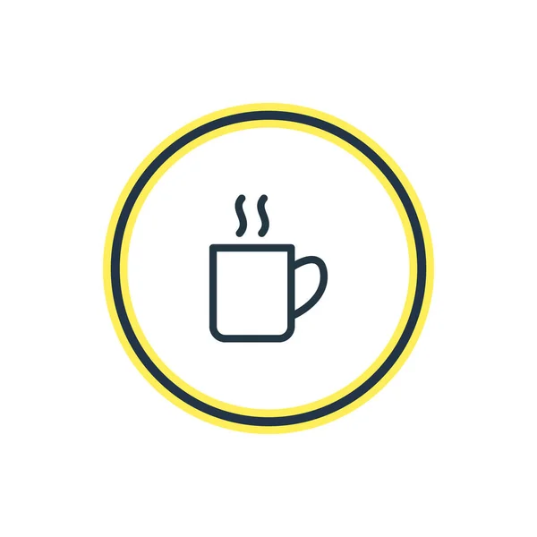 Illustrazione vettoriale del profilo della tazza di caffè. Bellissimo elemento ufficio può essere utilizzato anche come elemento Cappuccino . — Vettoriale Stock