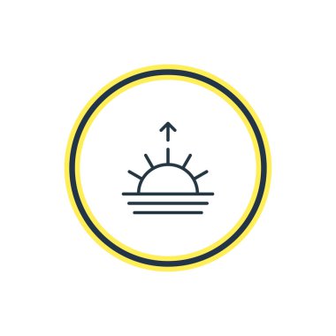 Sunrise anahat vektör Illustration. Güzel gökyüzü öğesi de günbatımı öğesi olarak kullanılabilir.