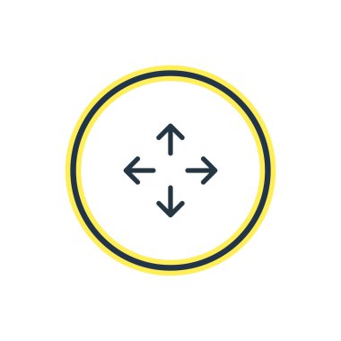 Vektör çizim hareket anahat. Güzel App öğesi de yön öğesi olarak kullanılabilir.