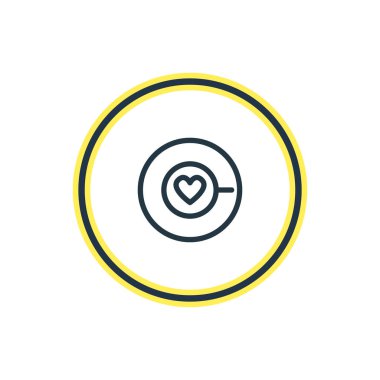 Cappuccino anahat vektör Illustration. Güzel kahve öğesi de uçan daire öğesi olarak kullanılabilir.