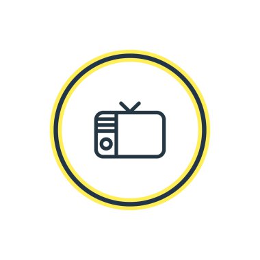 Tv anahat vektör Illustration. Güzel bir müzik öğesi de televizyon öğesi olarak kullanılabilir.