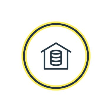 Kök sunucu anahat vektör Illustration. Güzel Web öğesi de Datacenter öğesi olarak kullanılabilir.