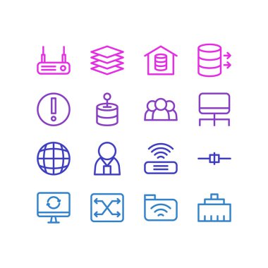 16 ağ kutsal kişilerin resmi çizgi stili vektör Illustration. Değişiklik, hata, transfer ve diğer öğeleri düzenlenebilir kümesi.