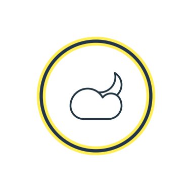 Gece simgesi çizgi vektör Illustration. Güzel hava öğesi de ay ay öğesi olarak kullanılabilir.