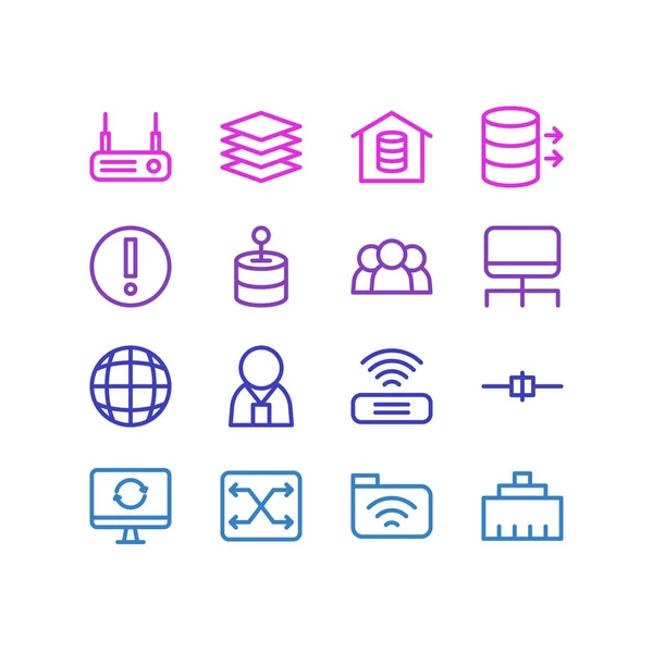 Ilustracja 16 styl linii ikony sieci. Można edytować zestaw zmian, pomyłka, transferu i innych elementów. — Zdjęcie stockowe
