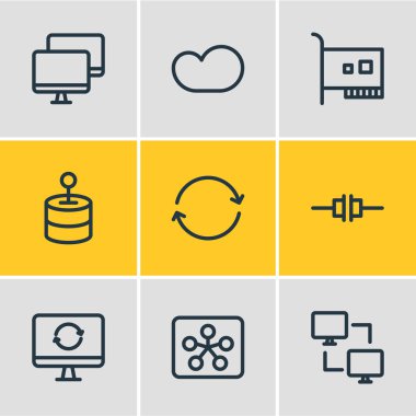 9 ağ kutsal kişilerin resmi çizgi stili vektör Illustration. Çözüm, düzenlenebilir kümesini eşitlemek, kartı ve diğer öğeleri.