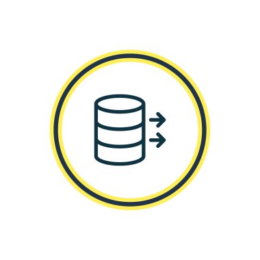 Veri simgesi çizgi vektör Illustration. Güzel Internet öğesi de aktarım simgesini öğesi olarak kullanılabilir.