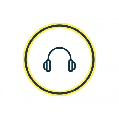 Kulaklık simgesi çizgi vektör Illustration. Güzel hobi öğesi de kulaklık simgesi öğesi olarak kullanılabilir.