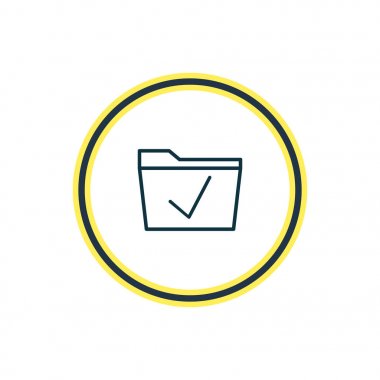 İşaretli simge çizgi vektör Illustration. Güzel büro elemanı da simge öğesini onaylama gibi kullanılabilir.