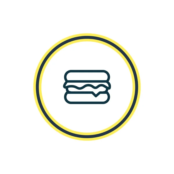 Vektorové ilustrace burger ikonu linie. Krásný koníček element lze použít také jako prvek ikonu cheeseburger. — Stockový vektor