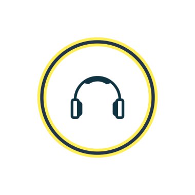 Kulaklık simgesi çizgi vektör Illustration. Güzel media öğesi de kulaklık simgesi öğesi olarak kullanılabilir.