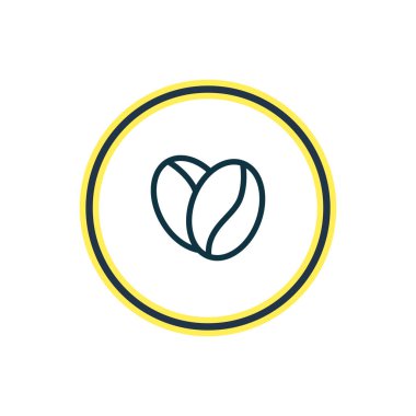 Arabica fasulye simgesi çizgi vektör Illustration. Güzel içki öğesi de tohum simgesi öğesi olarak kullanılabilir.