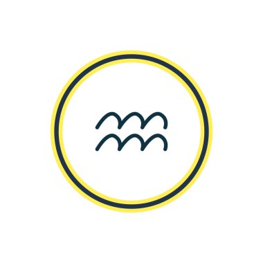 Kova simgesi çizgi vektör Illustration. Güzel galaksi öğesi de su taşıyıcısı simge öğesi olarak kullanılabilir.