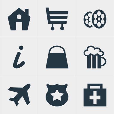 iade 9 simgeleri Illustration. Pazar, sinema, efsane ve diğer simge öğeleri düzenlenebilir kümesi.