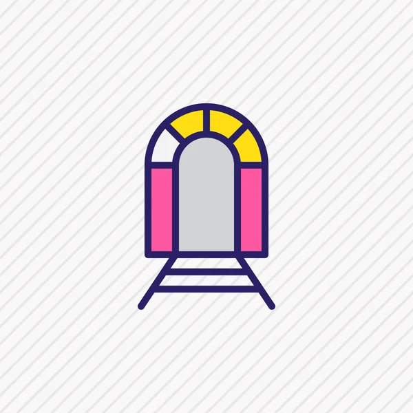 Vector illustration of railway icon colored line. Beautiful public element also can be used as railroad icon element. — Stock Illustration Vector illustration of railway icon colored line. Beautiful public element also can be used as railroad icon element. Royalty Free Stock Illustrations