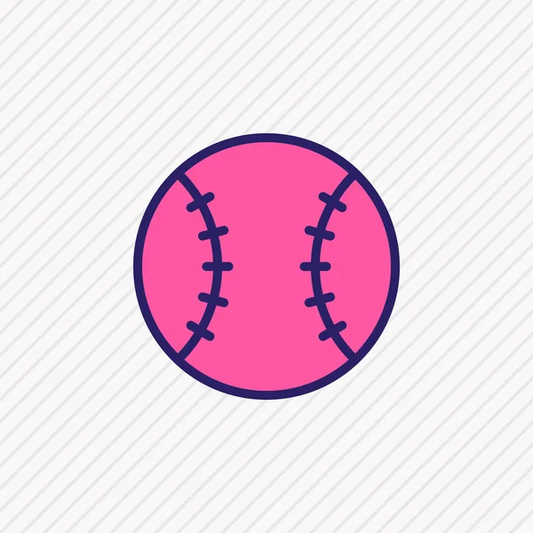 Illustratie van honkbal bal pictogram gekleurde lijn. Mooie atletische element kan ook worden gebruikt als softbal icoon element. — Stockfoto