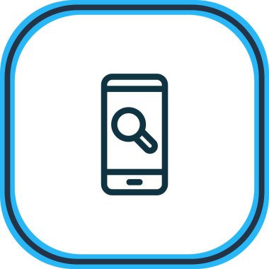 Arama simgesi satırının vektör illüstrasyonu. Güzel telefon ögesi aynı zamanda büyüteç simgesi olarak da kullanılabilir.