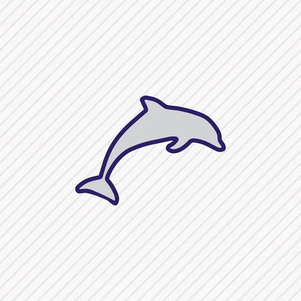 Иллюстрация иконы дельфина цветной линии. Элемент отеля также может быть использован в качестве значка плавника . — стоковое фото